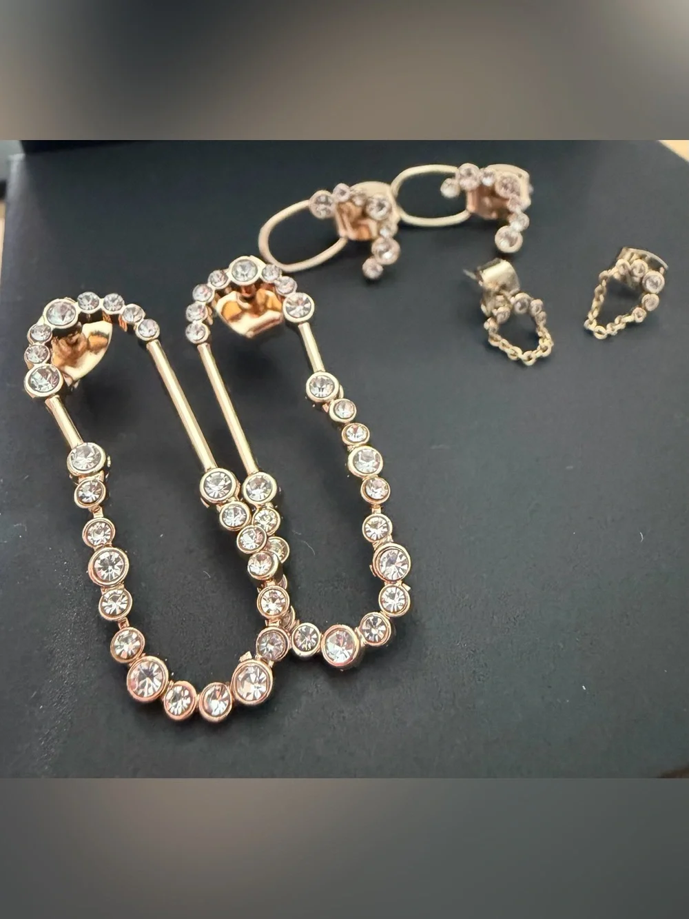 Anthropologie Crystal Loop Earring Set